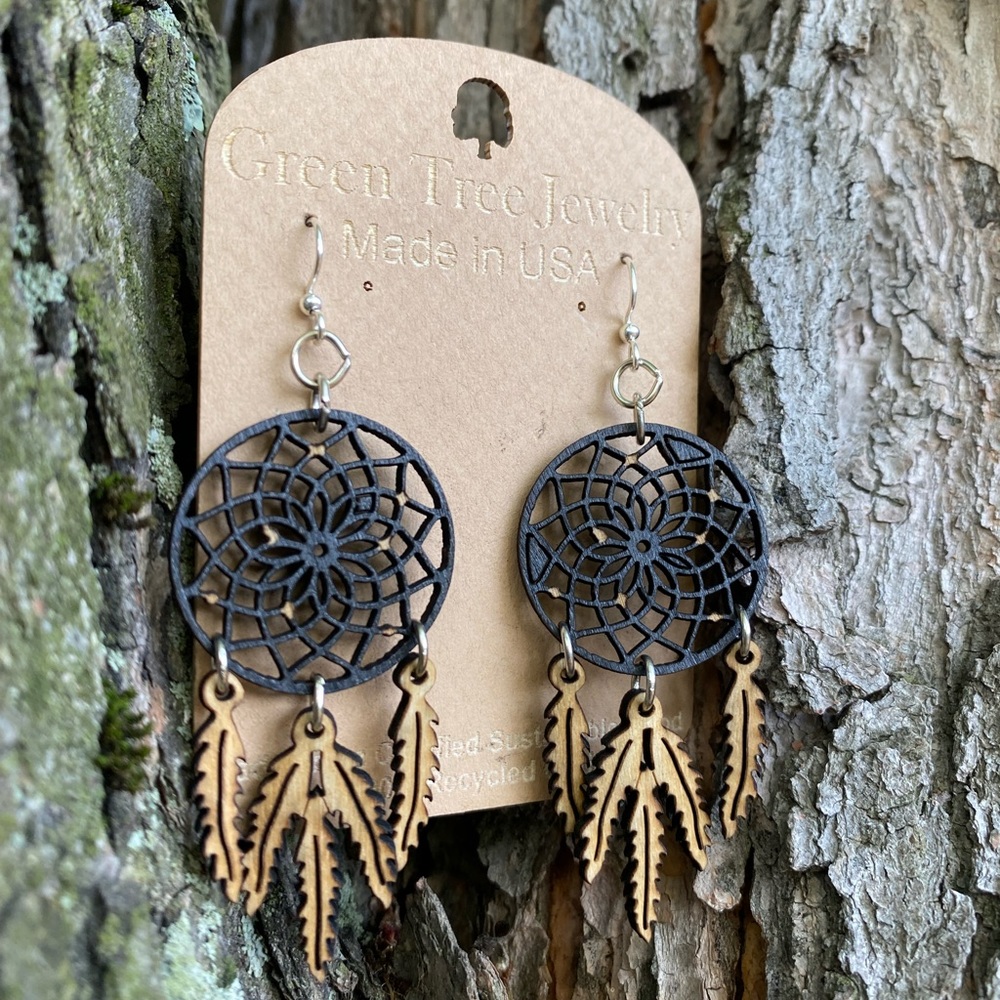 Green Tree Jewellery - Renewable Natural Wood Earrings